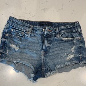 Aeropostale Women's Distressed Blue Jean Shorts